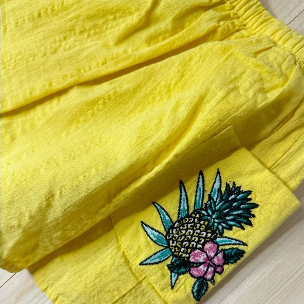 OshKosh B’gosh Yellow Button Front Skirt 3T Girls Bright Summer Pocket Skirt